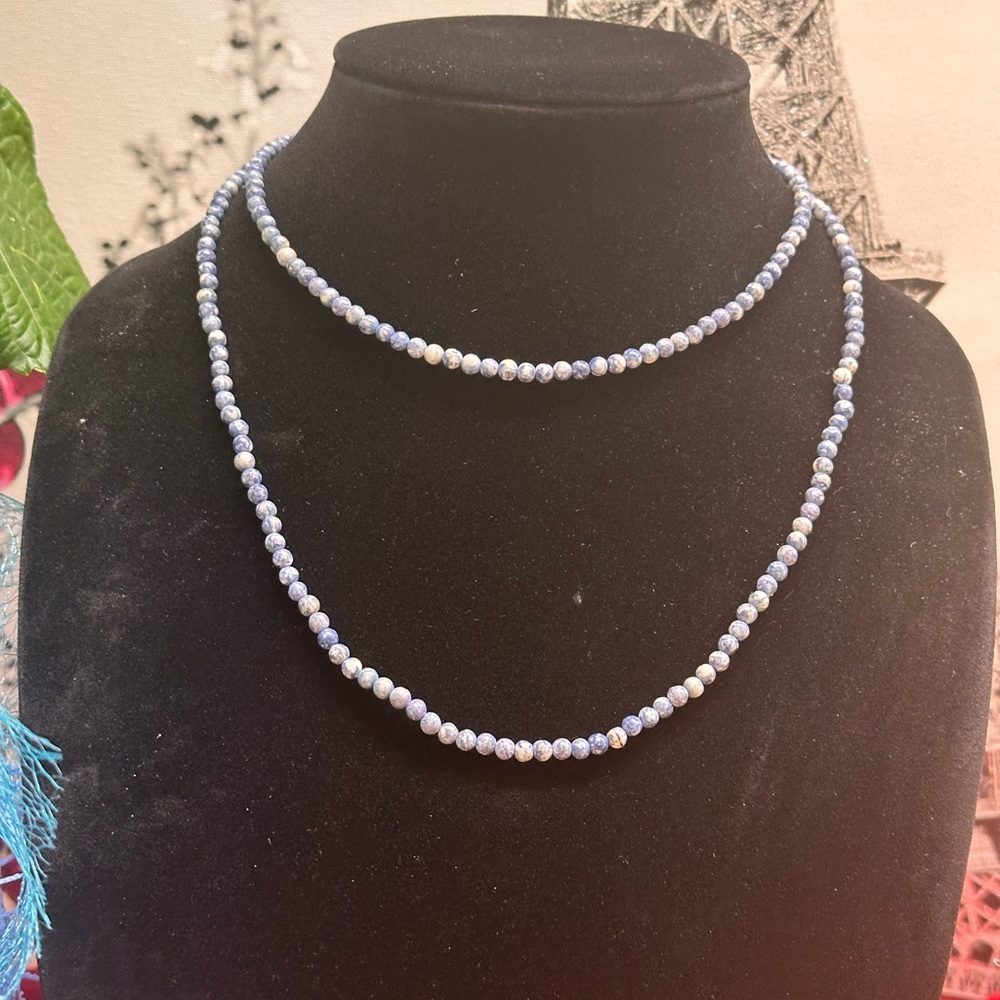 blue bead necklace